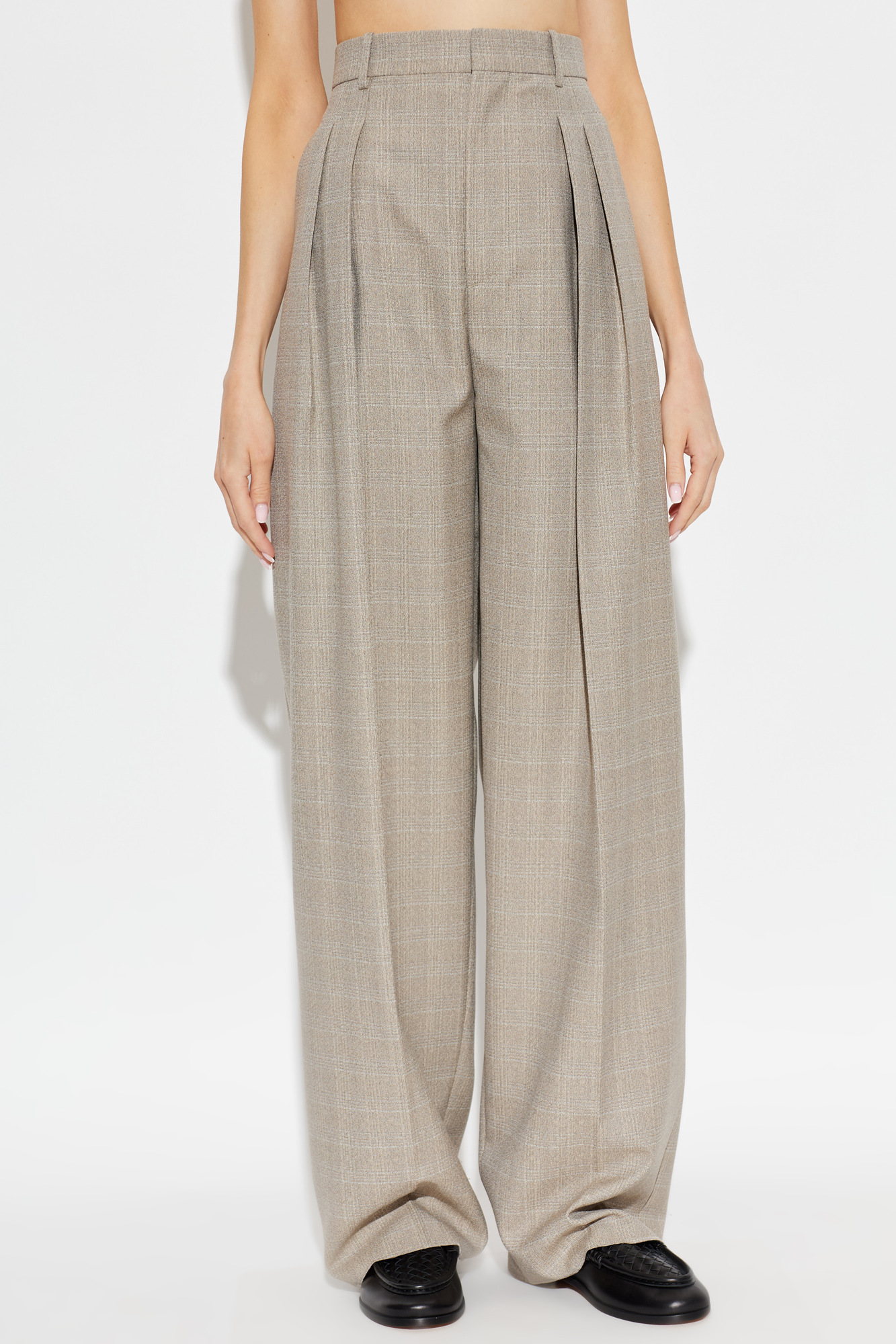 Bottega Veneta Wool wide-leg pleated pants | Women's | Vitkac